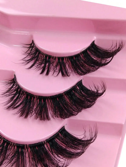 7 Pairs New Cat Eye False Eyelashes Natural & Lengthening Transparent Band Flared Ends Elongate Eye Shape Faux Mink Lashes Makeup Use Strip Eyelashes Lashes False Lashes Fake Lashes
