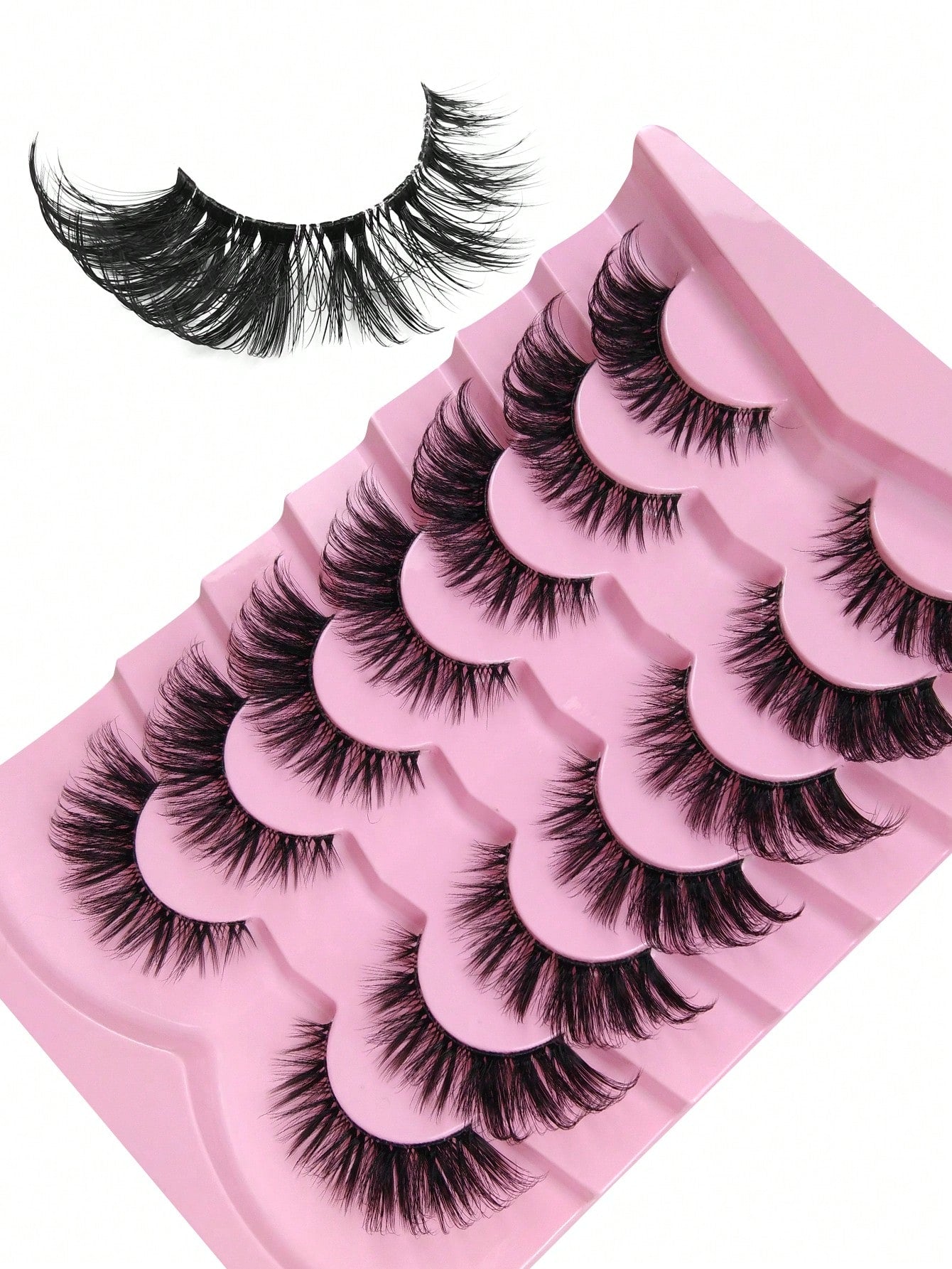 7 Pairs New Cat Eye False Eyelashes Natural & Lengthening Transparent Band Flared Ends Elongate Eye Shape Faux Mink Lashes Makeup Use Strip Eyelashes Lashes False Lashes Fake Lashes