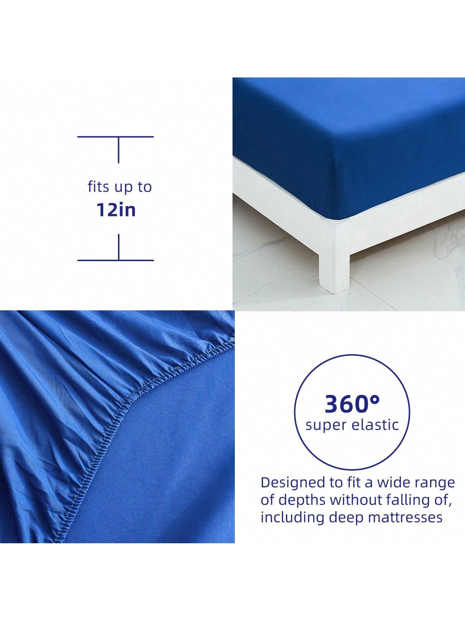 7 Pieces Blue Comforter Set Queen King Size, Rose Pattern Bed In A Bag, Lightweight Soft Microfiber Bedding Sets With Comforter, Flat Sheet, Fitted Sheet, Pillowcases Home Decor Room Decor Bedroom De