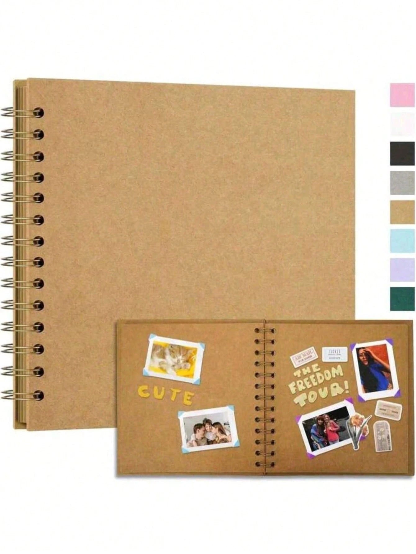 7x7 Inch/8x8 Inch/10x10 Inch DIY Scrapbook Album, 40 Pages/20 Sheets, Hard Cover Kraft Paper, Scrapbook Album, Wedding And Anniversary Family Memories