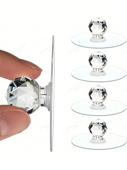 8/10/20pcs Round Self-Adhesive Suction Cup Handles For Cabinet Without Drilling