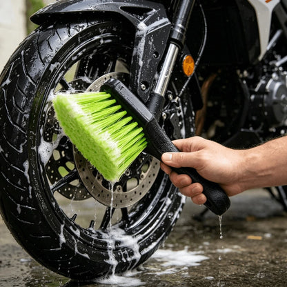 8 Pack Motorcycle Cleaning Kit, Motorcycle Detailing Kit With Chain/Wheel/Rim/Tire Brush, Wax Applicators, Wash Mitt, Detailing Brush, Professional Cleaning Tool For Motorcycle Bike