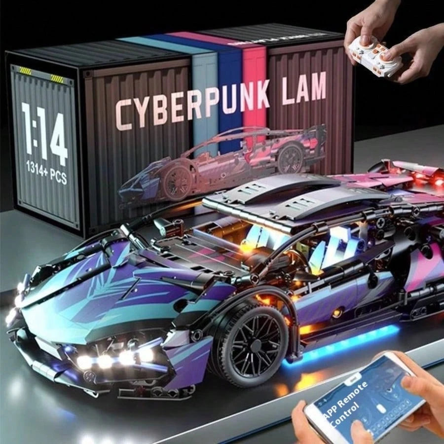 800pcs+ Building Blocks Cyberpunk 911 Lambor Ghini Starry Sky Sports Car Toy Car Model Birthday Gift- Christmas Gift- Perfect Gift- Gift