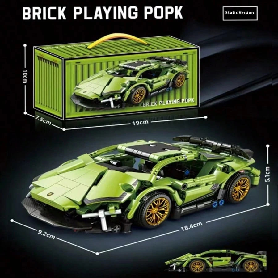 800pcs+ Building Blocks Cyberpunk 911 Lambor Ghini Starry Sky Sports Car Toy Car Model Birthday Gift- Christmas Gift- Perfect Gift- Gift
