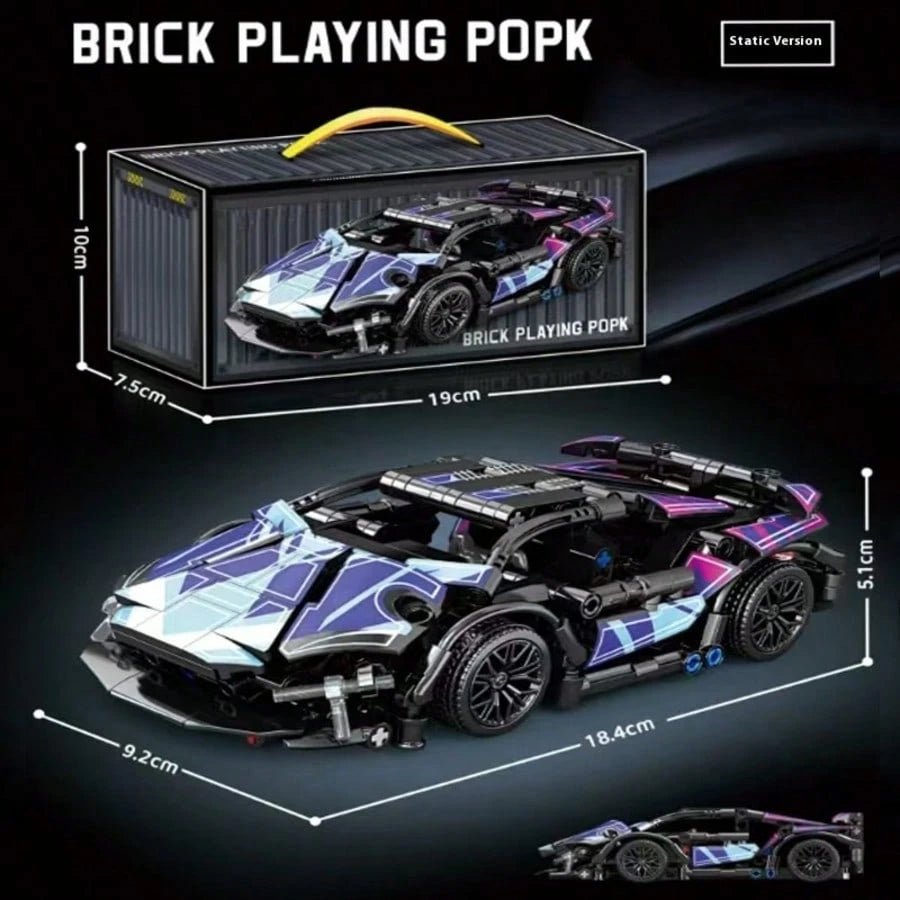 800pcs+ Building Blocks Cyberpunk 911 Lambor Ghini Starry Sky Sports Car Toy Car Model Birthday Gift- Christmas Gift- Perfect Gift- Gift