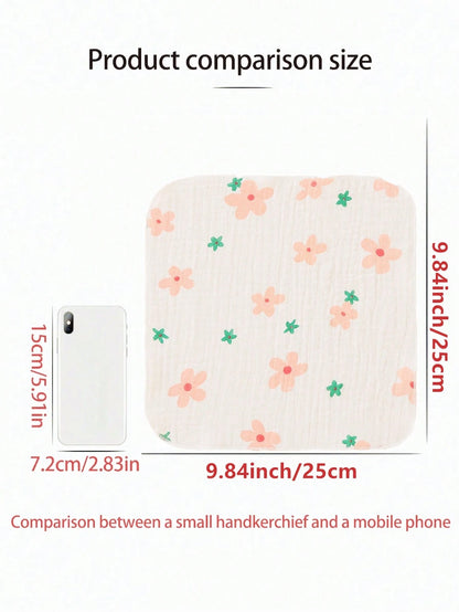 8pcs Lightweight Breathable Single-Layer Baby Bibs, Feeding Wipes, Multi-Purpose Cloths, Suitable For All Seasons