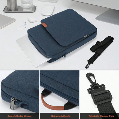 9-11" Tablet Sleeve With Shoulder Strap & Handle – Crossbody Bag For Men – Fits Pro, Surface Go, Galaxy Tab S8/S9 –Gray Water-Resistant Carrying