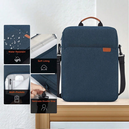 9-11" Tablet Sleeve With Shoulder Strap & Handle – Crossbody Bag For Men – Fits Pro, Surface Go, Galaxy Tab S8/S9 –Gray Water-Resistant Carrying
