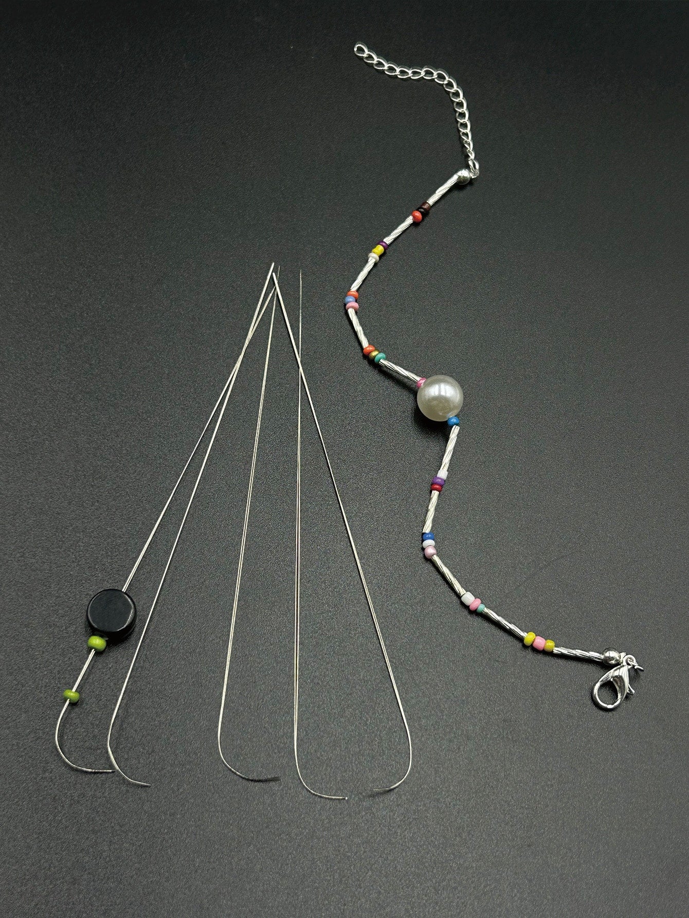 9.7cm/11.5cm Dual Size Open Curved Beading Needle, Flexible Long Metal Material, Smooth Beading, Easily Thread Small Beads, DIY Jewelry Making Tool, Suitable For Bracelets, Necklaces, Handmade Crafts