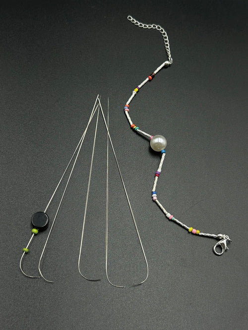 9.7cm/11.5cm Dual Size Open Curved Beading Needle, Flexible Long Metal Material, Smooth Beading, Easily Thread Small Beads, DIY Jewelry Making Tool, Suitable For Bracelets, Necklaces, Handmade Crafts