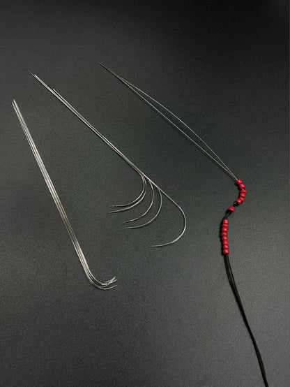 9.7cm/11.5cm Dual Size Open Curved Beading Needle, Flexible Long Metal Material, Smooth Beading, Easily Thread Small Beads, DIY Jewelry Making Tool, Suitable For Bracelets, Necklaces, Handmade Crafts