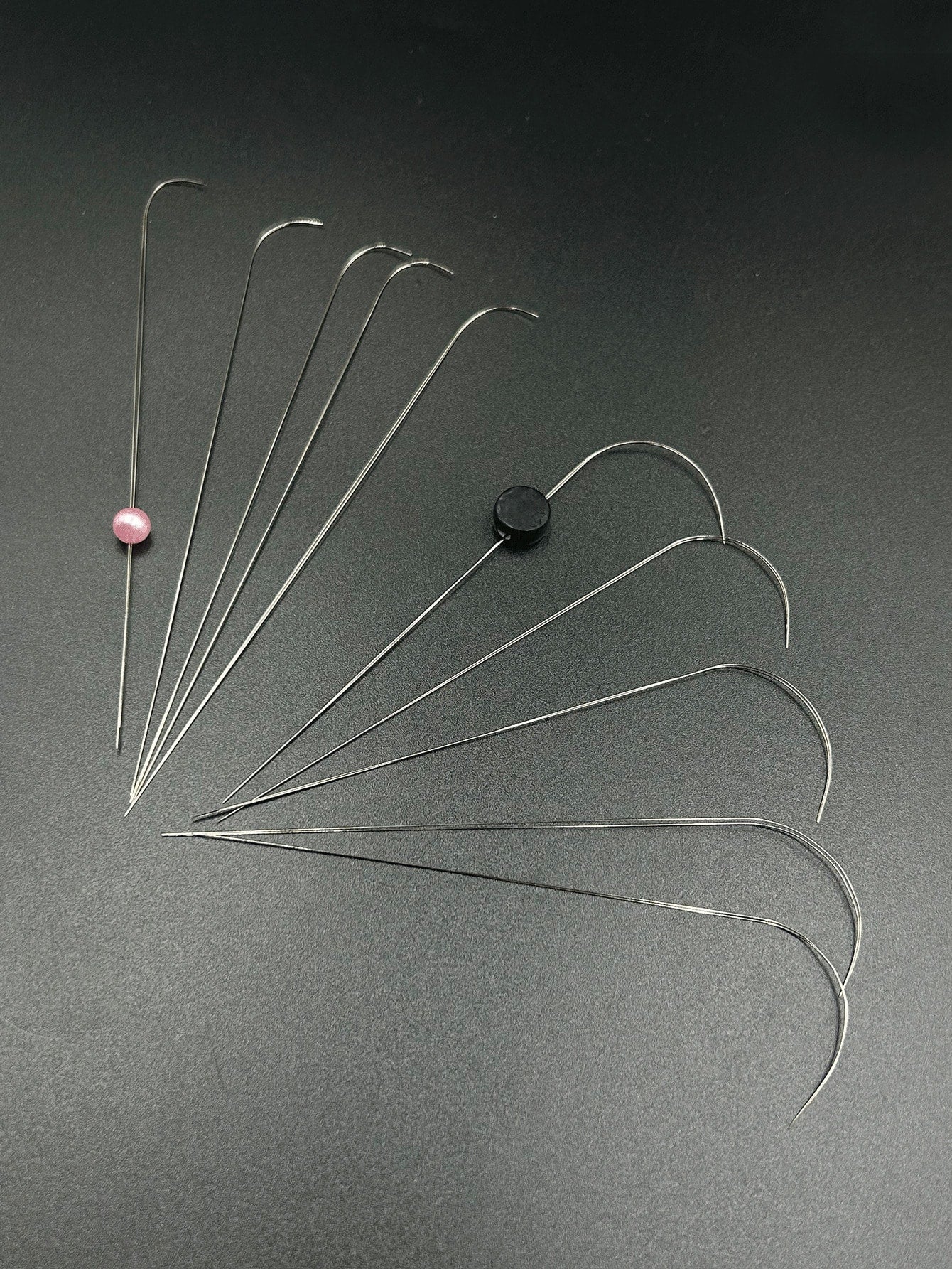 9.7cm/11.5cm Dual Size Open Curved Beading Needle, Flexible Long Metal Material, Smooth Beading, Easily Thread Small Beads, DIY Jewelry Making Tool, Suitable For Bracelets, Necklaces, Handmade Crafts