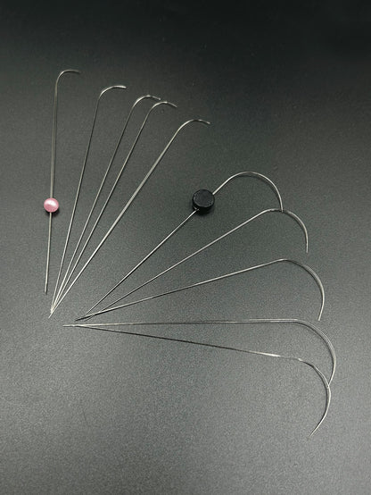 9.7cm/11.5cm Dual Size Open Curved Beading Needle, Flexible Long Metal Material, Smooth Beading, Easily Thread Small Beads, DIY Jewelry Making Tool, Suitable For Bracelets, Necklaces, Handmade Crafts