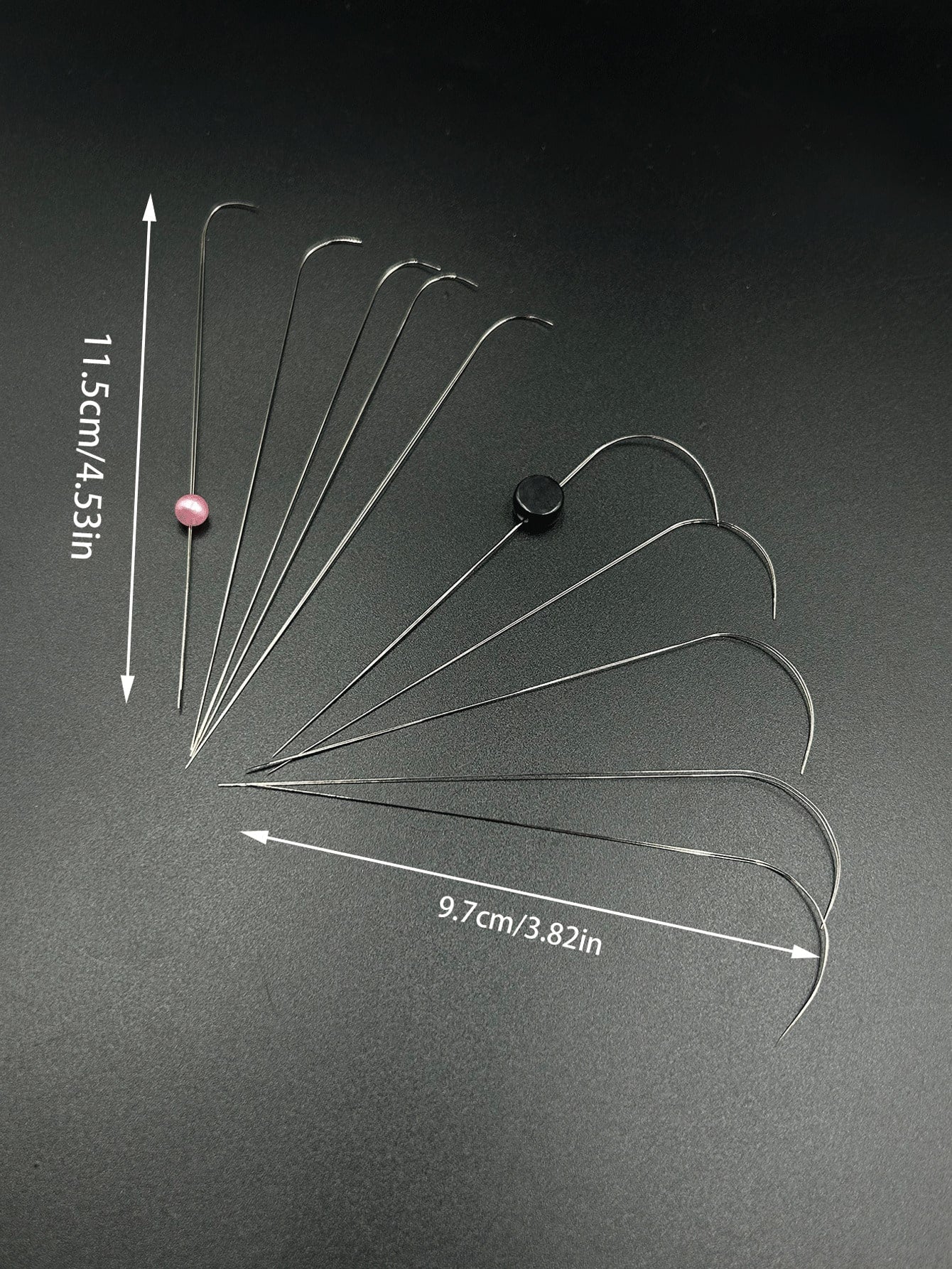 9.7cm/11.5cm Dual Size Open Curved Beading Needle, Flexible Long Metal Material, Smooth Beading, Easily Thread Small Beads, DIY Jewelry Making Tool, Suitable For Bracelets, Necklaces, Handmade Crafts