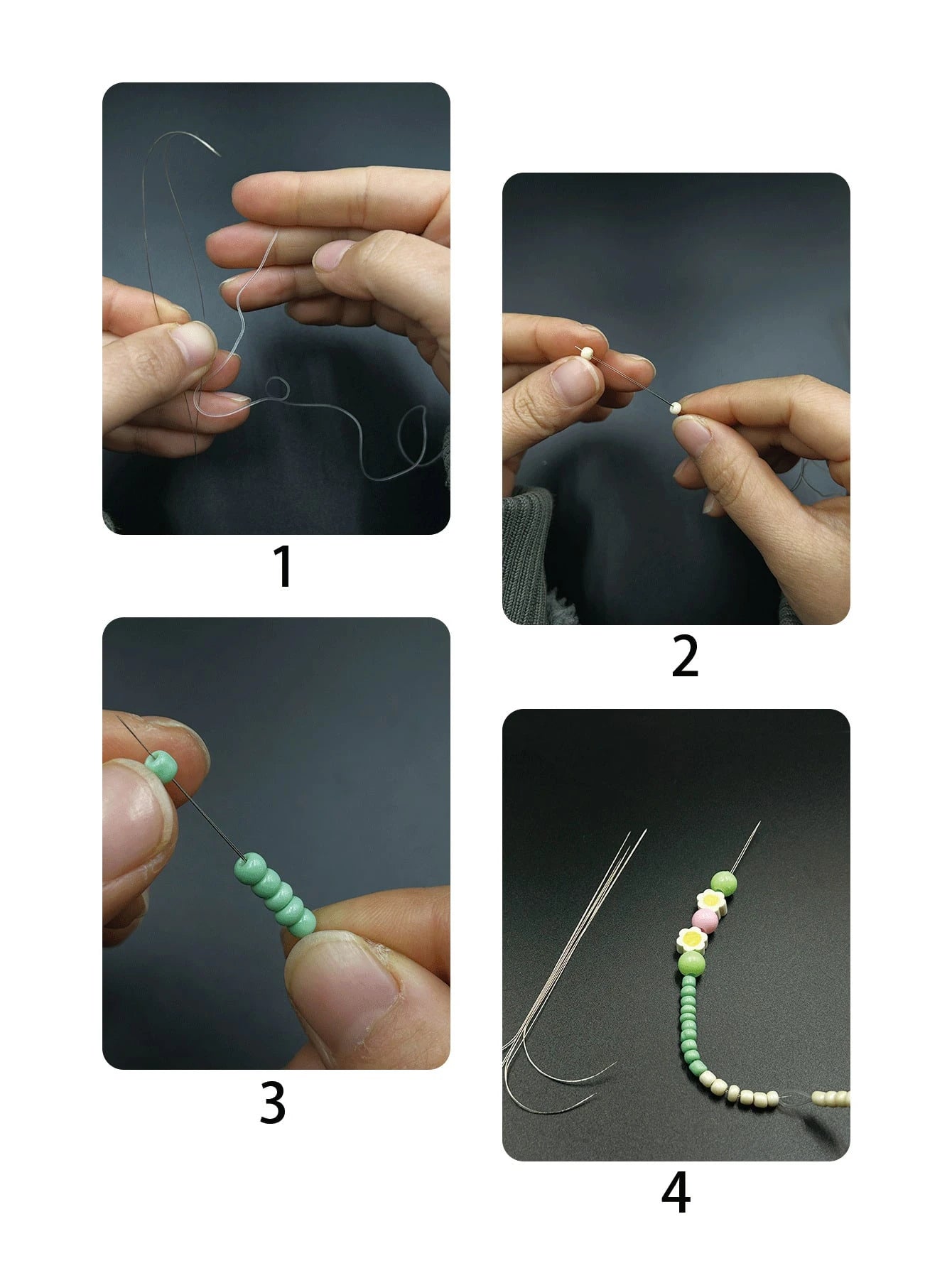 9.7cm/11.5cm Dual Size Open Curved Beading Needle, Flexible Long Metal Material, Smooth Beading, Easily Thread Small Beads, DIY Jewelry Making Tool, Suitable For Bracelets, Necklaces, Handmade Crafts