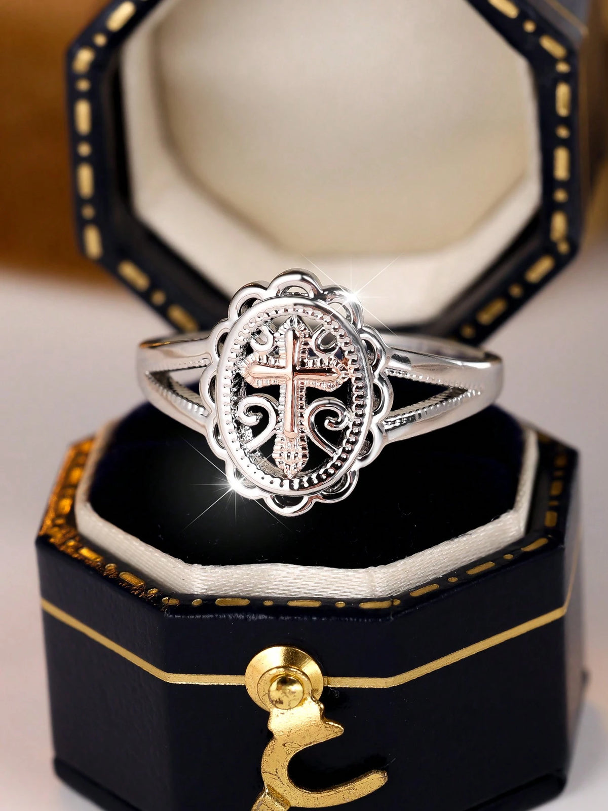925 Sterling Silver Cross Ring, Women's Style- Bohemian Design, Suitable For Daily Wear And Wedding Occasions, Perfect Gift