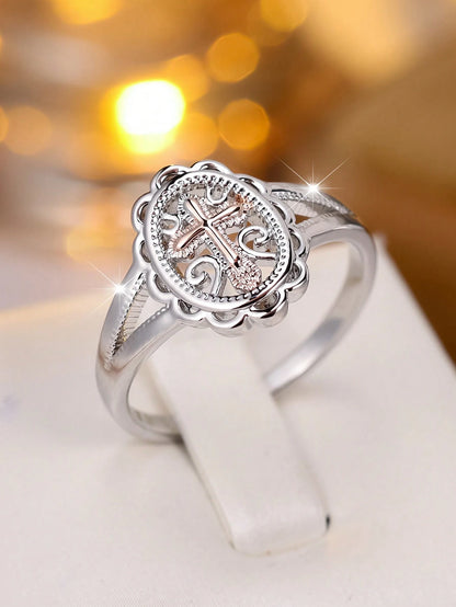 925 Sterling Silver Cross Ring, Women's Style- Bohemian Design, Suitable For Daily Wear And Wedding Occasions, Perfect Gift