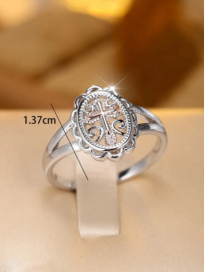 925 Sterling Silver Cross Ring, Women's Style- Bohemian Design, Suitable For Daily Wear And Wedding Occasions, Perfect Gift