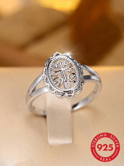 925 Sterling Silver Cross Ring, Women's Style- Bohemian Design, Suitable For Daily Wear And Wedding Occasions, Perfect Gift