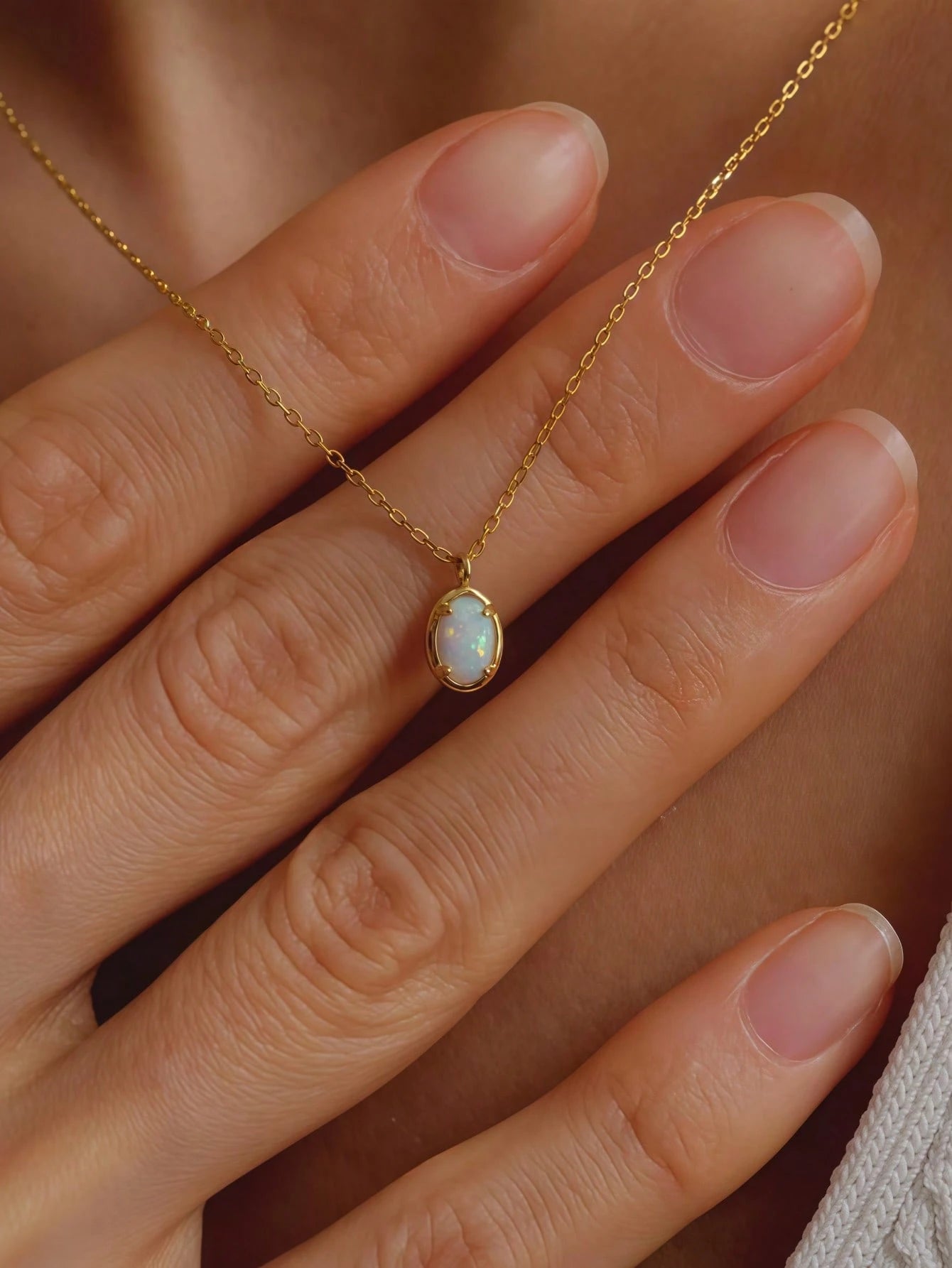 925 Sterling Silver Vintage Opal Necklace| Exquisite Opal Pendant Necklace| Women's October Birthstone Jewelry| Handmade Opal Gift