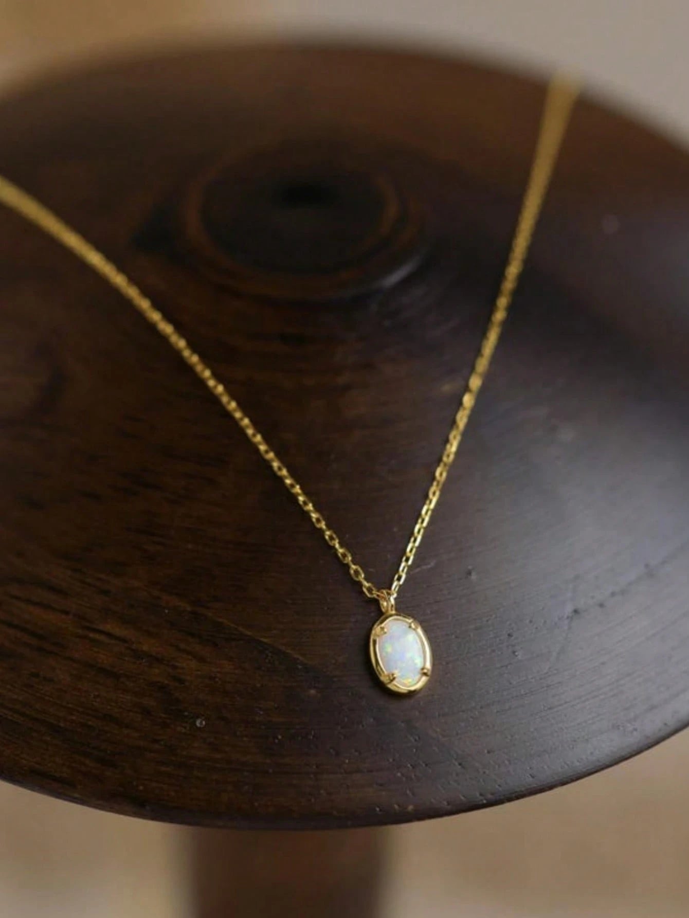 925 Sterling Silver Vintage Opal Necklace| Exquisite Opal Pendant Necklace| Women's October Birthstone Jewelry| Handmade Opal Gift