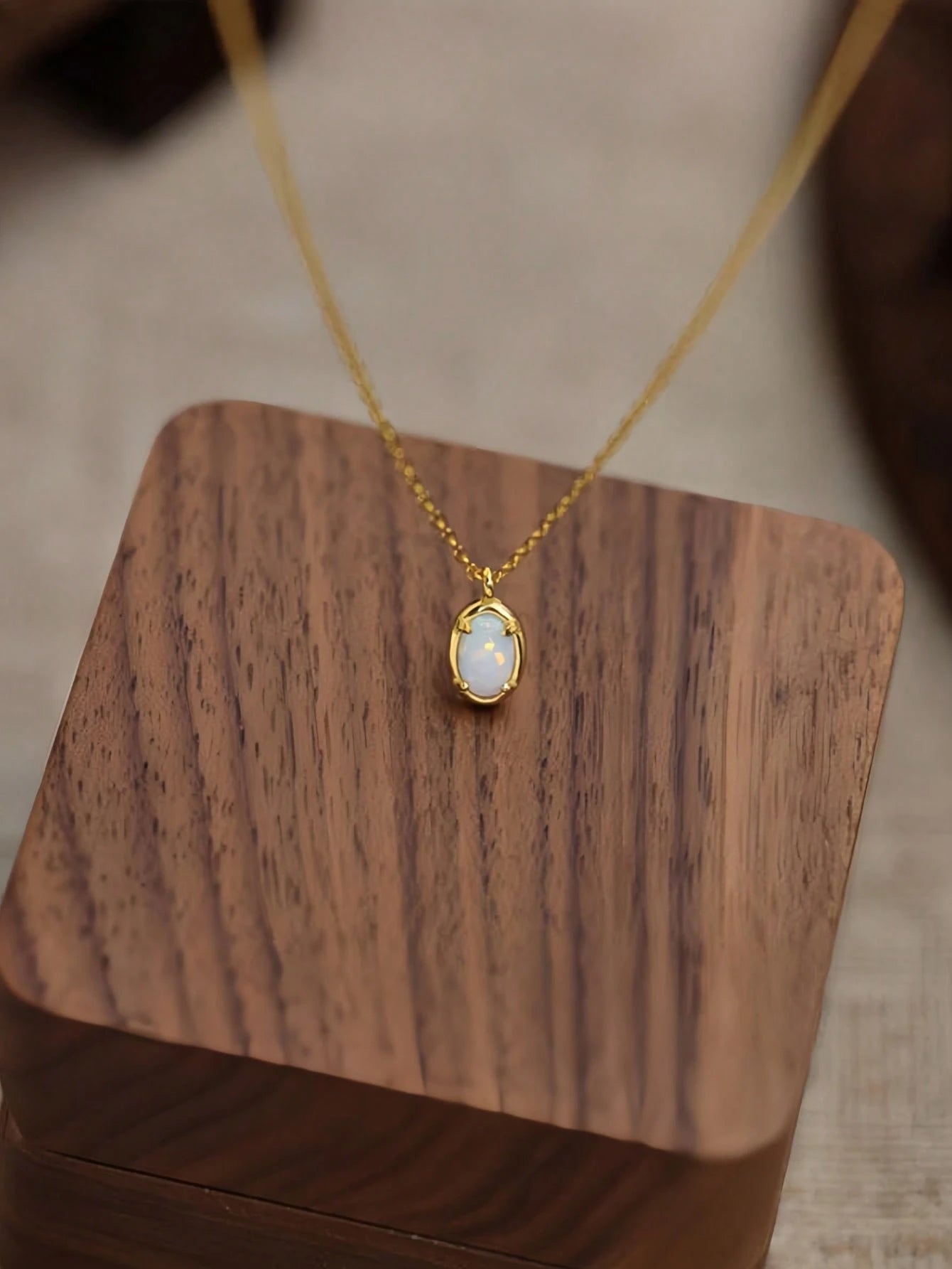 925 Sterling Silver Vintage Opal Necklace| Exquisite Opal Pendant Necklace| Women's October Birthstone Jewelry| Handmade Opal Gift