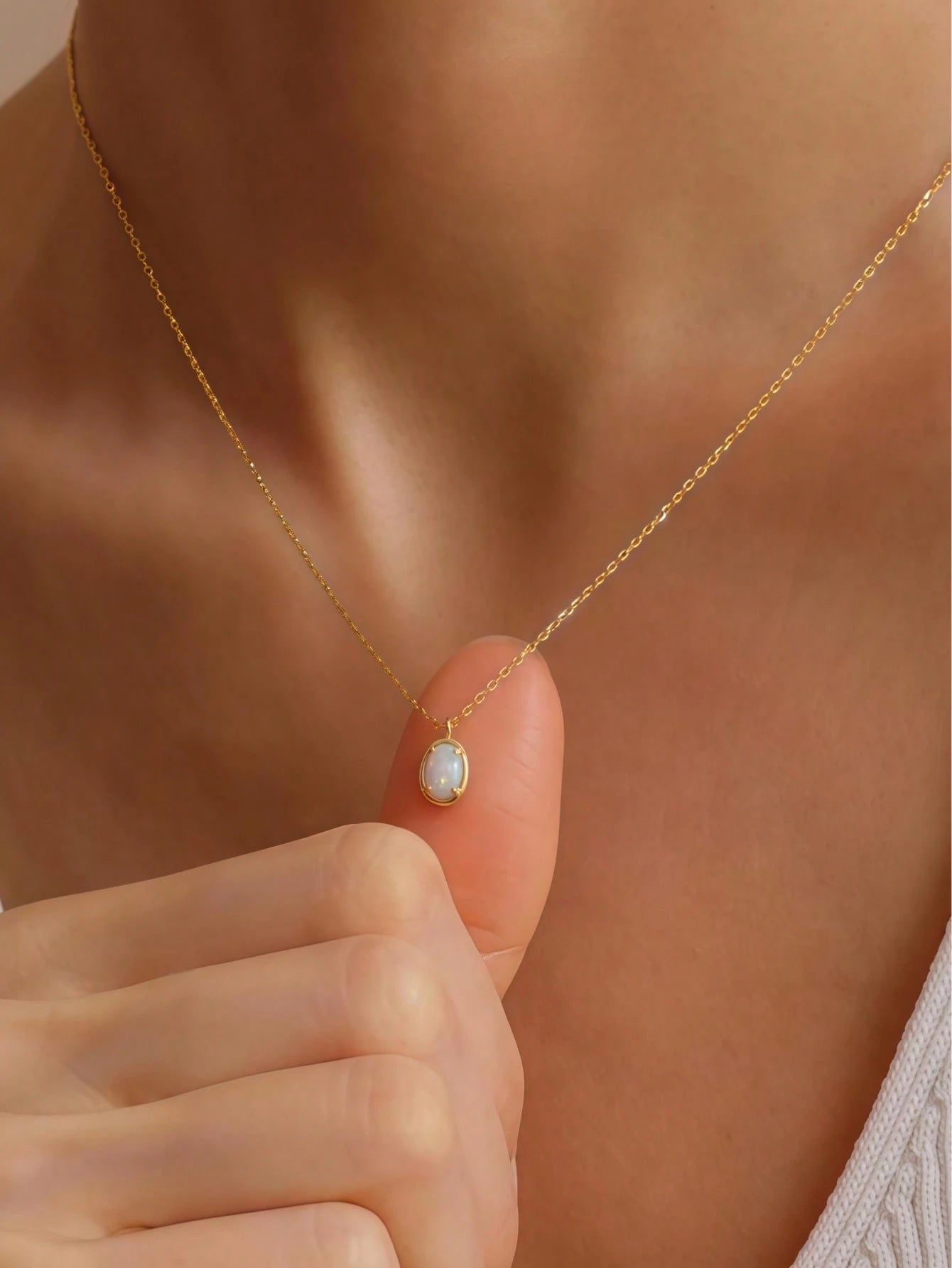 925 Sterling Silver Vintage Opal Necklace| Exquisite Opal Pendant Necklace| Women's October Birthstone Jewelry| Handmade Opal Gift