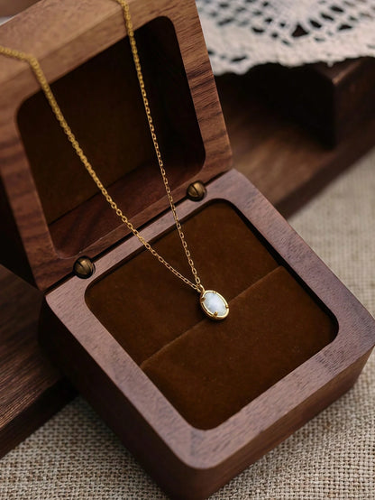 925 Sterling Silver Vintage Opal Necklace| Exquisite Opal Pendant Necklace| Women's October Birthstone Jewelry| Handmade Opal Gift
