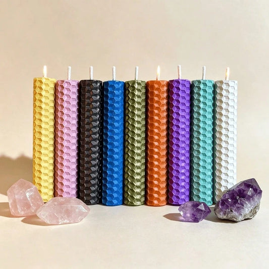 9pcs Handmade Small Beeswax Candle Set, 4-Inch Multicolor Rolled Beeswax, Perfect For Celebrations, And Ceremonies