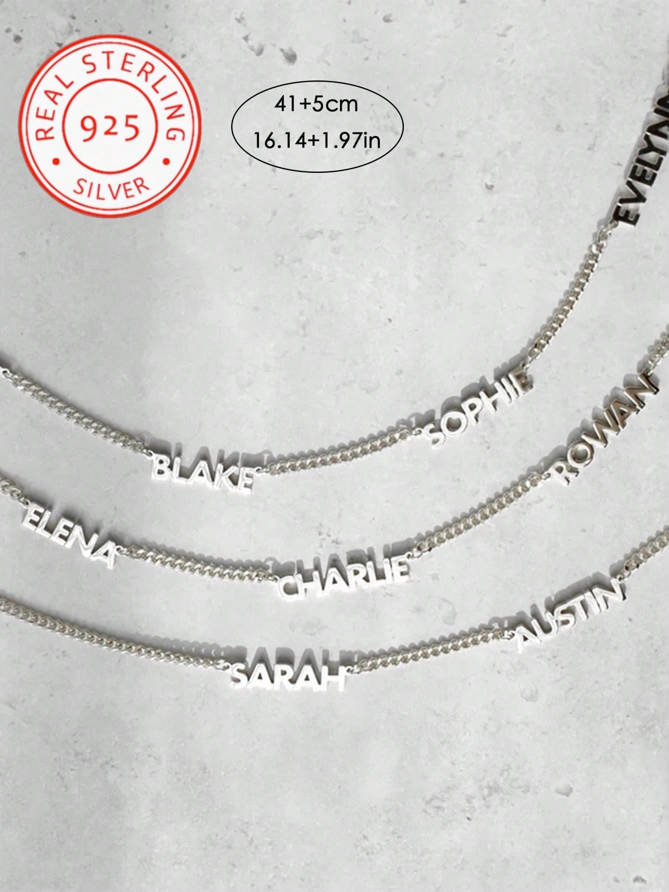 A 925 Silver, Light Luxury Egyptian Cuban Style Minimalist Stainless Steel Custom Necklace, Customizable With 2-3 English Names, Dates, Numbers, Valentine's Day, Parties, Banquets, Anniversaries, Birt