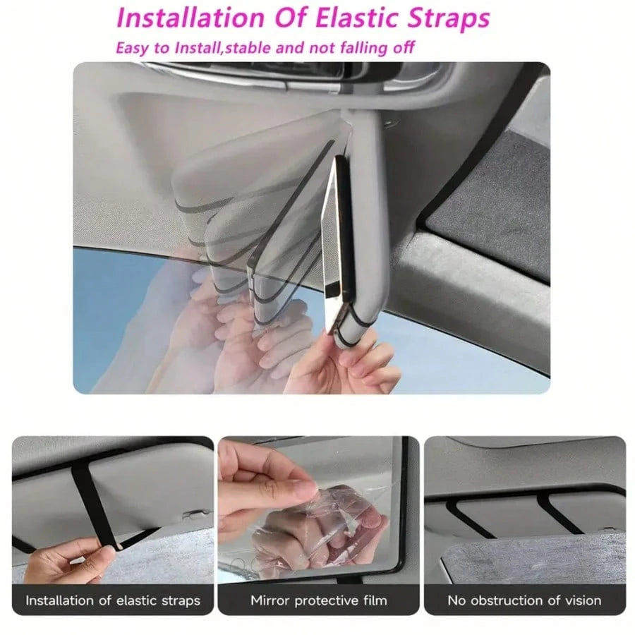 A Dimmable, Portable Rearview Sun Visor Vanity Mirror With A Touchscreen For Adjustable Brightness, Suitable For Cars, Trucks, And SUVs. A Great Holiday Gift.