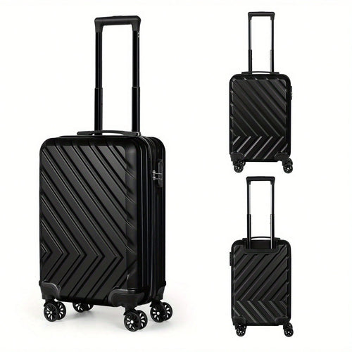 ABS Trolley Luggage 20 Inch. Black Family Suitcase. Spinner Wheels And Customs Lock. Suitable For Business Travel. Traveling. Trolley Suitcase Traveling Bags Suitcase Clothes Storage Cruise Essentials
