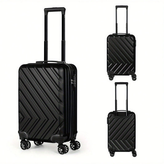 ABS Trolley Luggage 20 Inch. Black Family Suitcase. Spinner Wheels And Customs Lock. Suitable For Business Travel. Traveling. Trolley Suitcase Traveling Bags Suitcase Clothes Storage Cruise Essentials