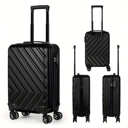ABS Trolley Luggage 20 Inch. Black Family Suitcase. Spinner Wheels And Customs Lock. Suitable For Business Travel. Traveling. Trolley Suitcase Traveling Bags Suitcase Clothes Storage Cruise Essentials