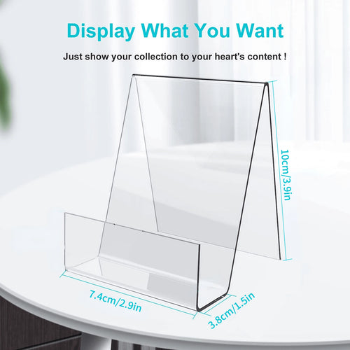 Acrylic Book Stand With Ledge,Clear Acrylic Display Easel Transparent Display Stand Holder Tablet Holder For Displaying Books,Magazine,Plate,Pictures,Artworks, CDs