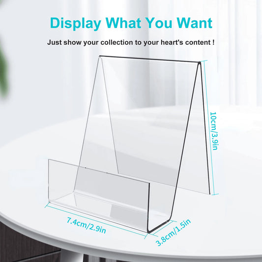 Acrylic Book Stand With Ledge,Clear Acrylic Display Easel Transparent Display Stand Holder Tablet Holder For Displaying Books,Magazine,Plate,Pictures,Artworks, CDs
