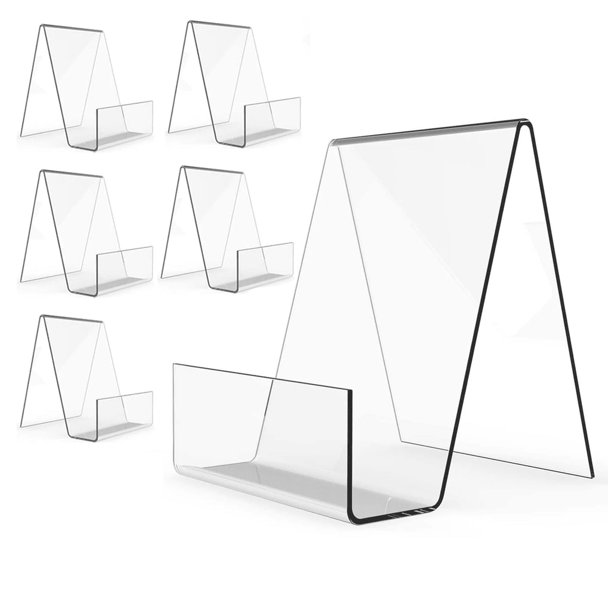 Acrylic Book Stand With Ledge,Clear Acrylic Display Easel Transparent Display Stand Holder Tablet Holder For Displaying Books,Magazine,Plate,Pictures,Artworks, CDs