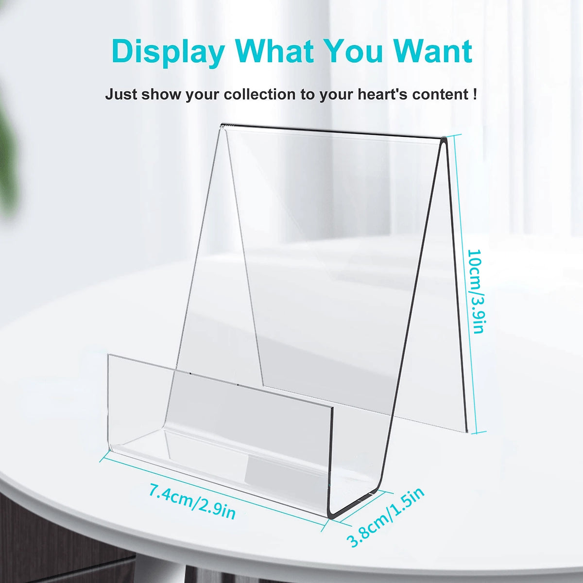 Acrylic Book Stand With Ledge,Clear Acrylic Display Easel Transparent Display Stand Holder Tablet Holder For Displaying Books,Magazine,Plate,Pictures,Artworks, CDs