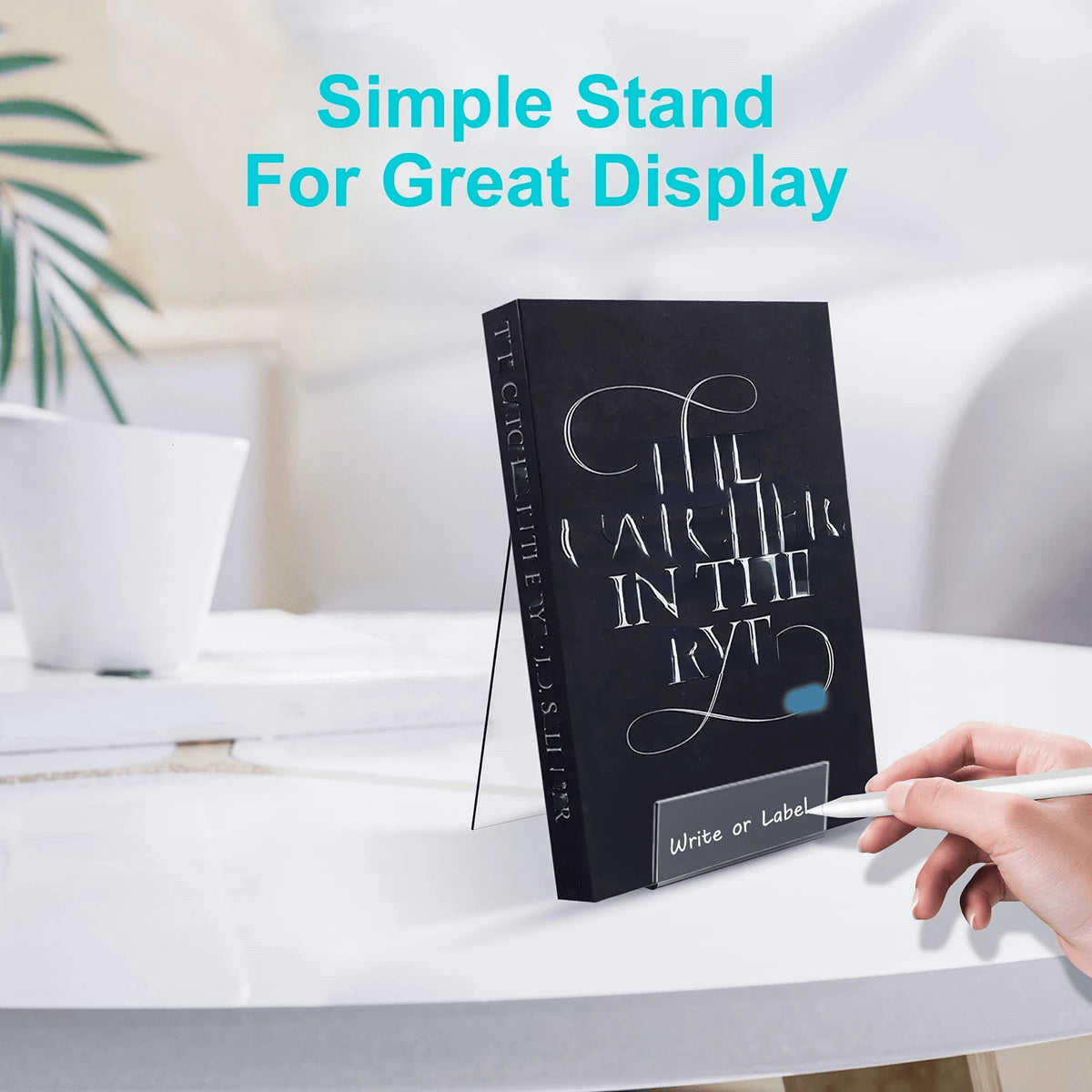 Acrylic Book Stand With Ledge,Clear Acrylic Display Easel Transparent Display Stand Holder Tablet Holder For Displaying Books,Magazine,Plate,Pictures,Artworks, CDs