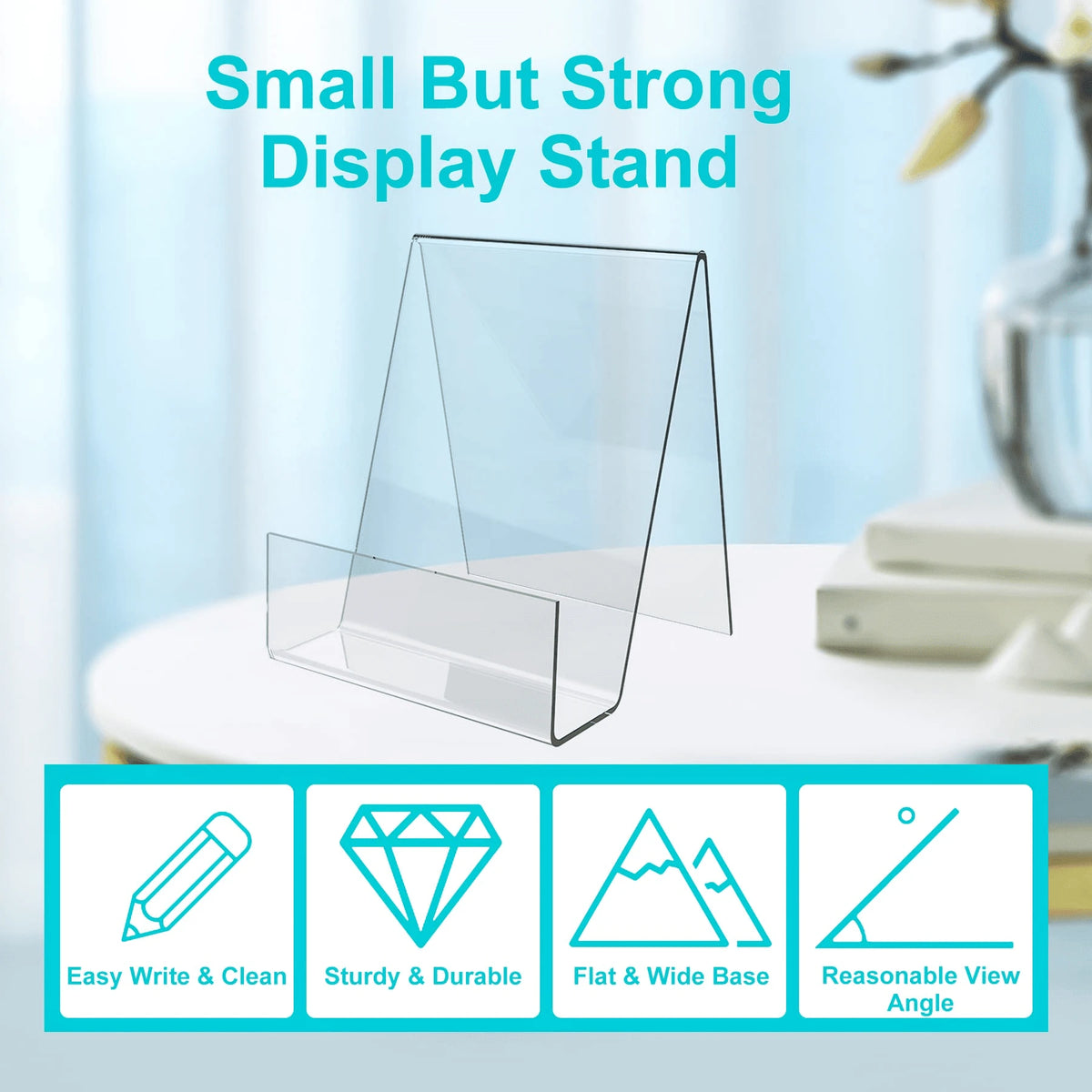 Acrylic Book Stand With Ledge,Clear Acrylic Display Easel Transparent Display Stand Holder Tablet Holder For Displaying Books,Magazine,Plate,Pictures,Artworks, CDs