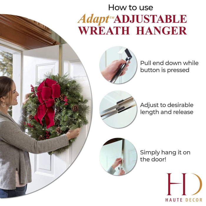 Adapt™ Adjustable Length Wreath Hanger - Brushed Nickel