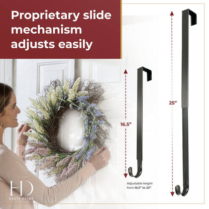 Adapt™ Adjustable Length Wreath Hanger - Brushed Nickel