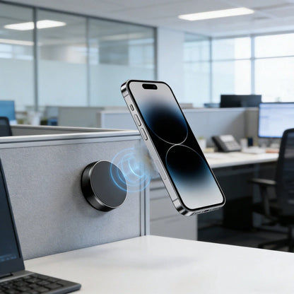 Adhesive Magnetic Phone Holder, Suitable For Kitchen Cabinet Doors, MagSafe Compatible, Super Strong Magnetic Force To Fix Phone And Keys, Firmly Adhered, Non-Damaging, Waterproof And Oil-Proof, Cover