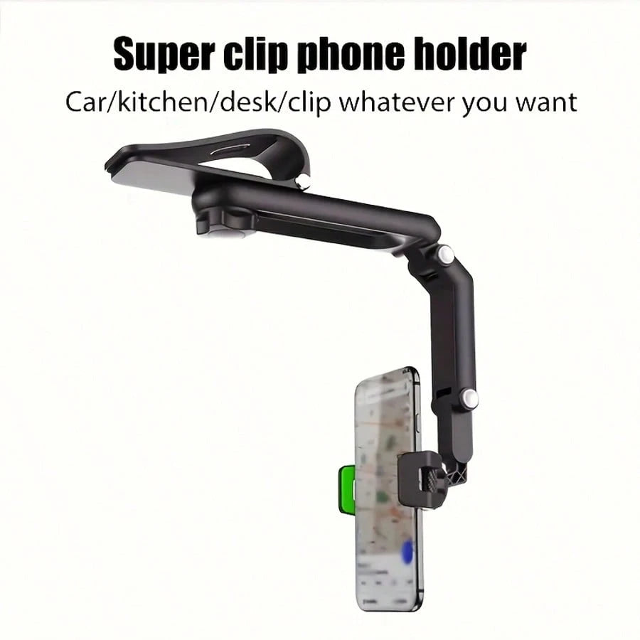 Adjustable Gooseneck Multi-Jointed Long Arm Sun Visor Fashionable Car Phone Holder Multi-Functional Suitable For Navigation Universal Car Accessories Spring Gift