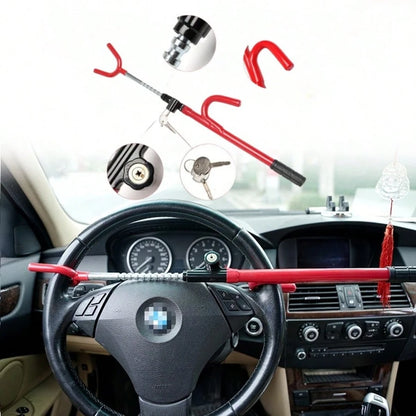 Adjustable Heavy Duty Steering Wheel Lock With 2 Keys, Universal For Cars, Trucks And SUVs