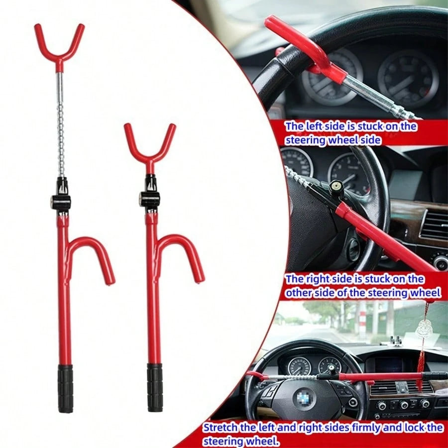 Adjustable Heavy Duty Steering Wheel Lock With 2 Keys, Universal For Cars, Trucks And SUVs