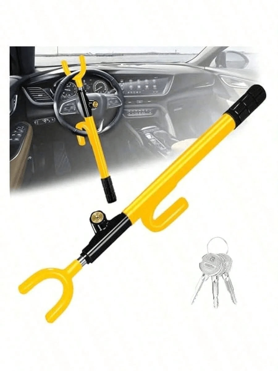 Adjustable Heavy Duty Steering Wheel Lock With 2 Keys, Universal For Cars, Trucks And SUVs