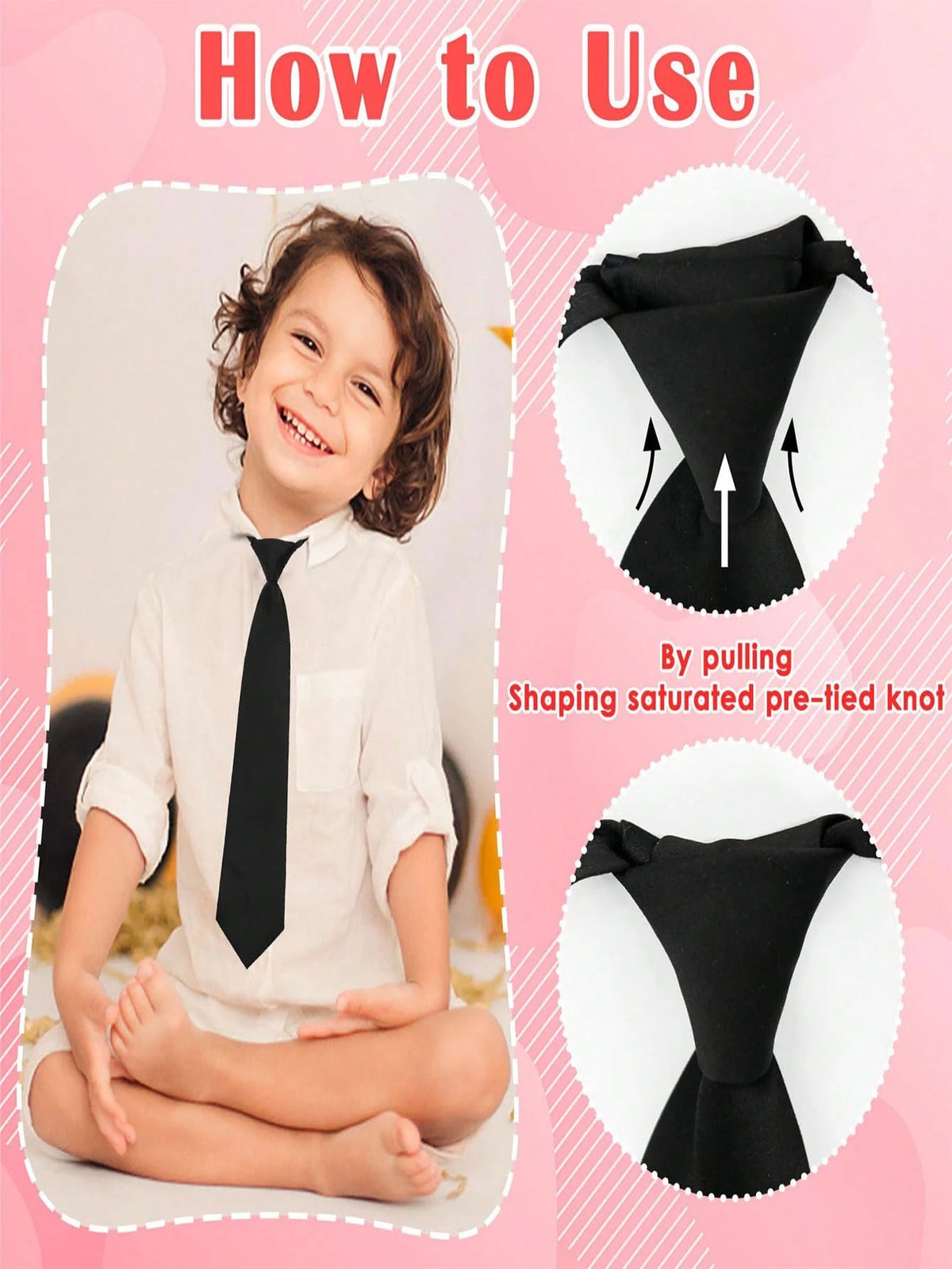 Adjustable Tie For Kids- Suitable For School, Church, Recitals, Graduations, Weddings