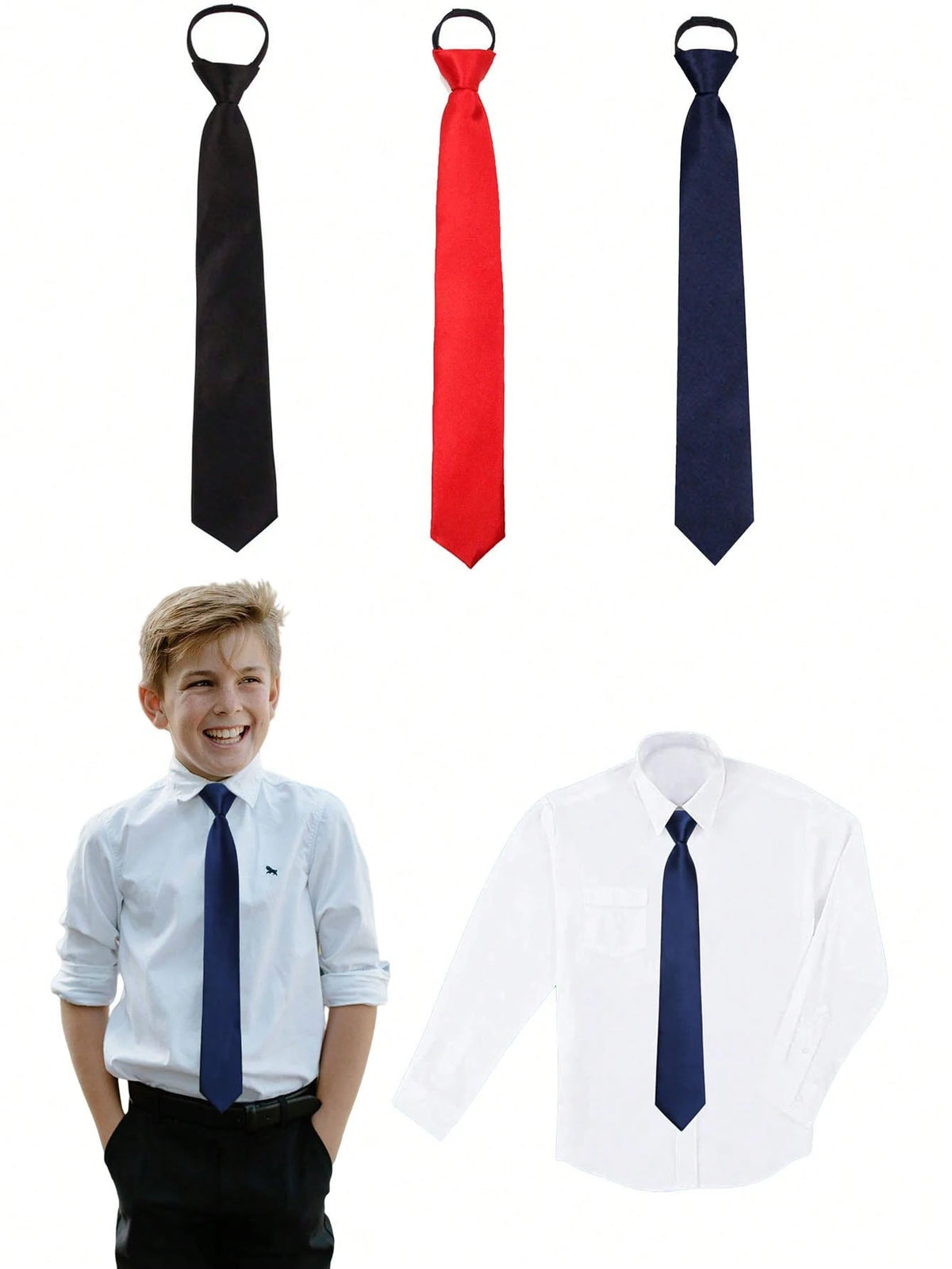 Adjustable Tie For Kids- Suitable For School, Church, Recitals, Graduations, Weddings