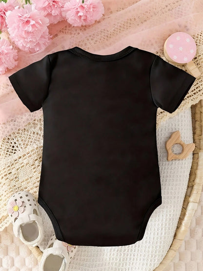 Adorable Cute Toddler Infant Baby Girls My Aunt Says I'm Perfect Just Like Her Letter Graphic Print Short Sleeve Crew Round Neck Bodysuit Daily Wear